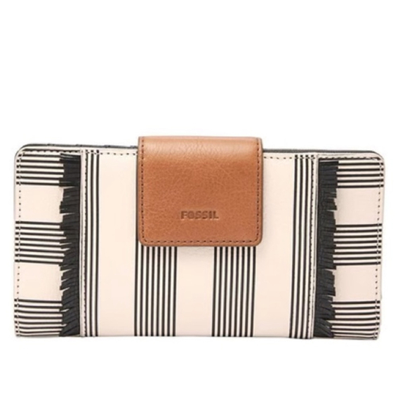 Fossil
Fossil Emma RFID Off-White & Black Striped Bi-Fold Wallet - Picture 1 of 6